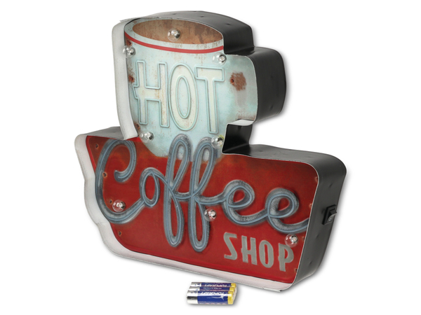 LED-Retroschild, &quot;Hot Coffee Shop&quot; - Produktbild 2