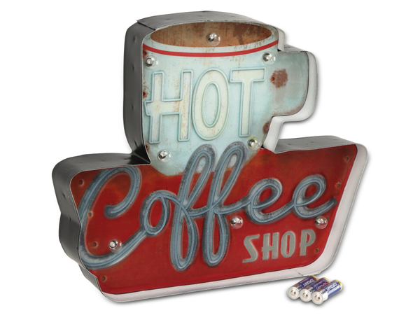 LED-Retroschild, &quot;Hot Coffee Shop&quot; - Produktbild 3