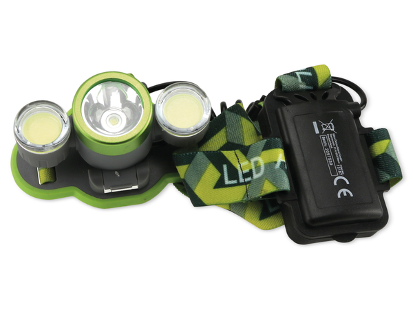 GRUNDIG LED-Stirnlampe 1 LED, 2x COB, 4 Funktionen, grün
