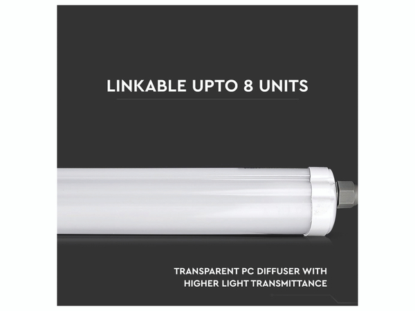 V-TAC LED-Feuchtraum-Wannenleuchte VT-1249-N, EEK: E, 36 W, 4320 lm, 4500 K, 1200 mm - Produktbild 3