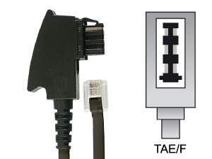 Telefon-Anschlusskabel, TAE/F, schwarz, 3 m, internationale Belegung