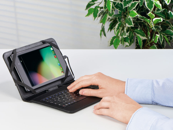 Hama Tablet-Tasche mit integrierter Tastatur 50467, 7&quot;, OTG, schwarz - Produktbild 4