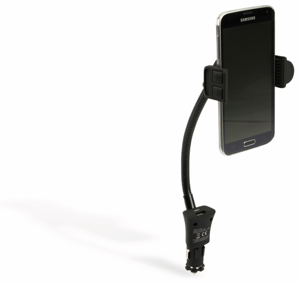 USB-Lader mit KFZ-Halterung für Smartphones, 2-Punkt, 2-fach, 5 V-/3,1 A