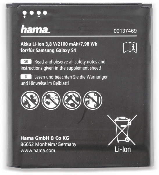 Hama Handy-Akku, für SAMSUNG, GALAXY S4, Bastelware - Produktbild 3
