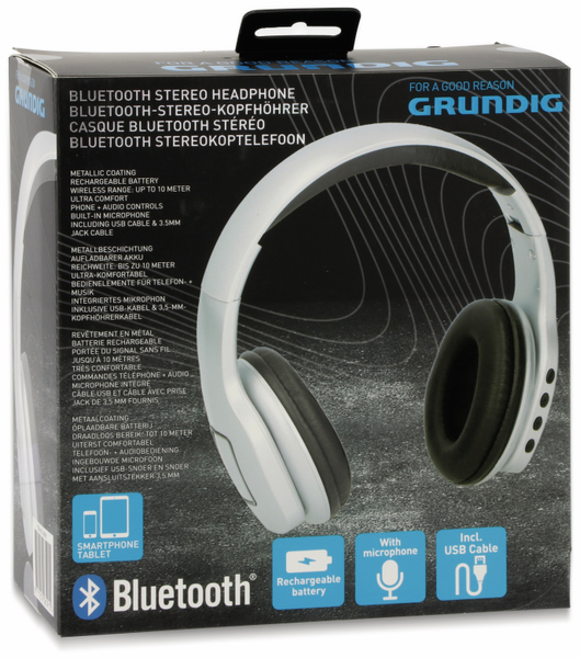 Grundig Bluetooth-Headset 06591, faltbar, silber - Produktbild 5