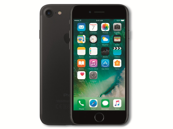 Apple Handy iPhone 7, 128 GB, schwarz, Refurbished