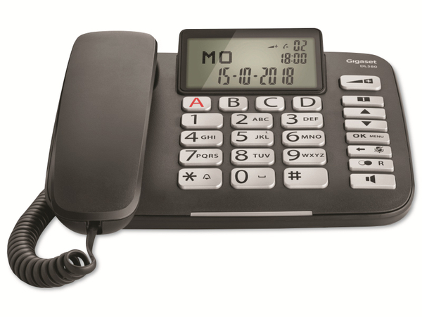GIGASET Telefon DL580, Großtasten, schwarz - Produktbild 2
