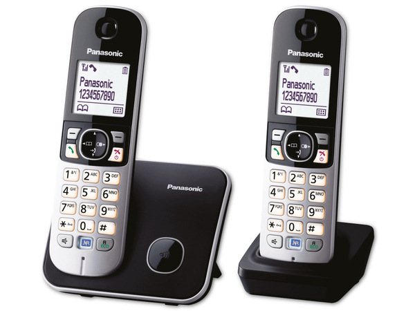 PANASONIC DECT-Telefon KX-TG6812GB, Duo, schwarz