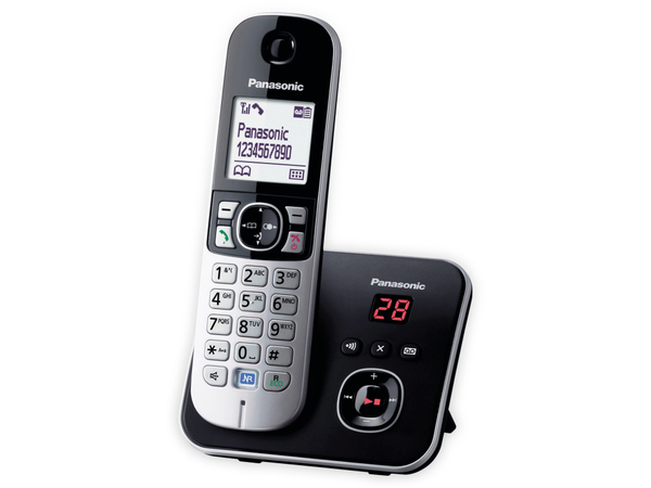 PANASONIC DECT-Telefon KX-TG6821GB, mit AB, schwarz