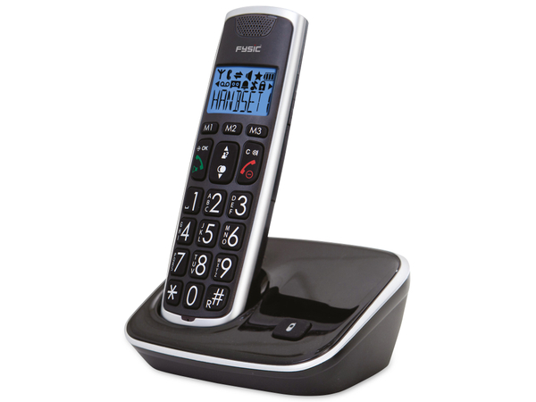 FYSIC DECT-Telefon FX-6000, mit großen Tasten, schwarz - Produktbild 2