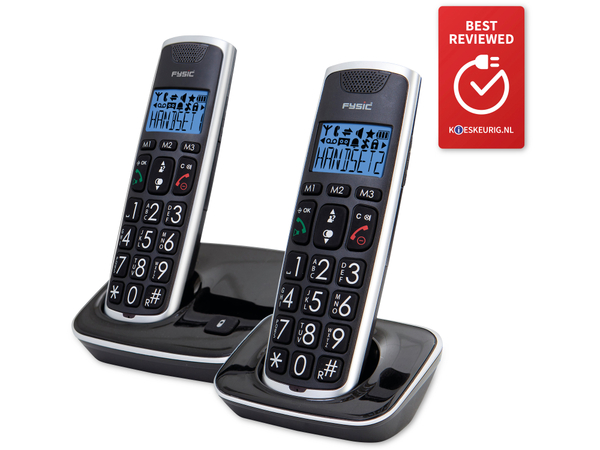 FYSIC DECT-Telefon FX-6020, mit 2 Mobilteile, schwarz - Produktbild 5