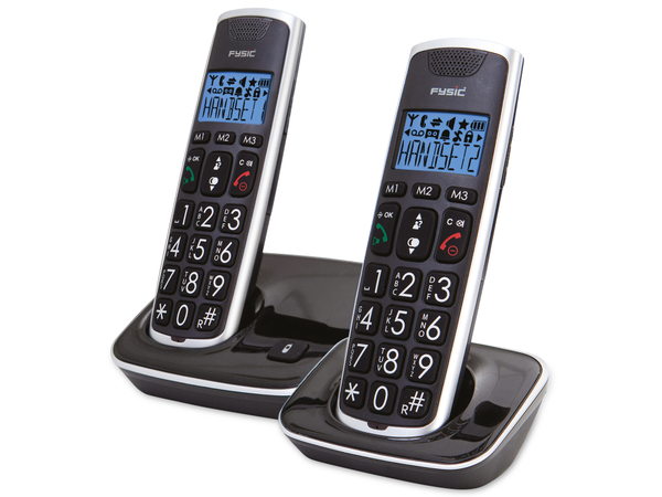 FYSIC DECT-Telefon FX-6020, mit 2 Mobilteile, schwarz - Produktbild 8