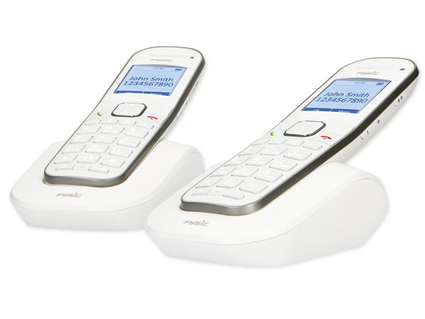 FYSIC DECT-Telefon FX-9000 DUO, mit 2 Mobilteilen, weiß - Produktbild 7