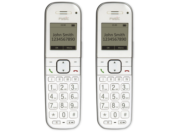 FYSIC DECT-Telefon FX-9000 DUO, mit 2 Mobilteilen, weiß - Produktbild 8
