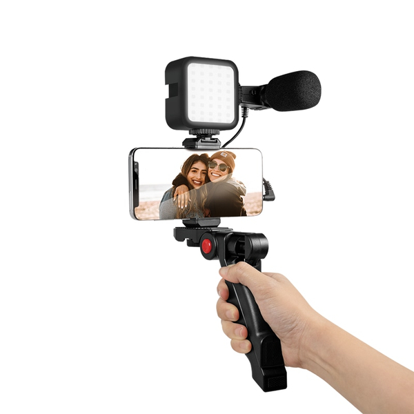 LOGILINK Vlogger-Kit AA0157, mit LED-Licht, Mikrofon u. Stativ - Produktbild 3