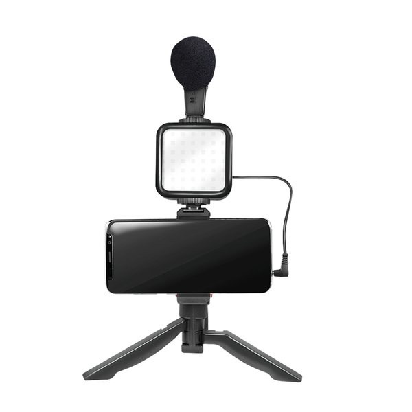 LOGILINK Vlogger-Kit AA0157, mit LED-Licht, Mikrofon u. Stativ - Produktbild 4
