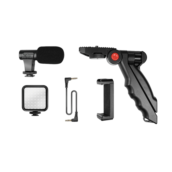 LOGILINK Vlogger-Kit AA0157, mit LED-Licht, Mikrofon u. Stativ - Produktbild 5