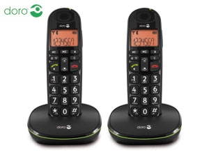 Doro DECT-Telefon PhoneEasy 100w Duo, schwarz