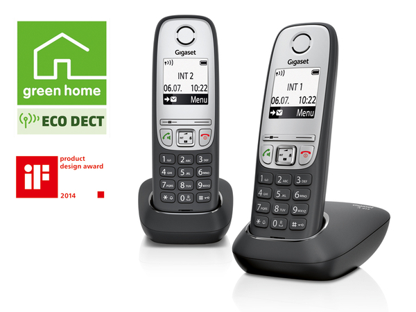 Gigaset Schnurloses DECT-Telefon A415 Duo, 2 Mobilteile