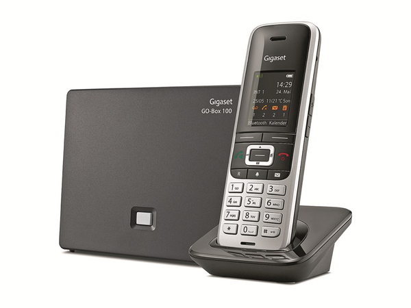 Gigaset Schnurloses DECT-Telefon S850 A GO, platin-schwarz