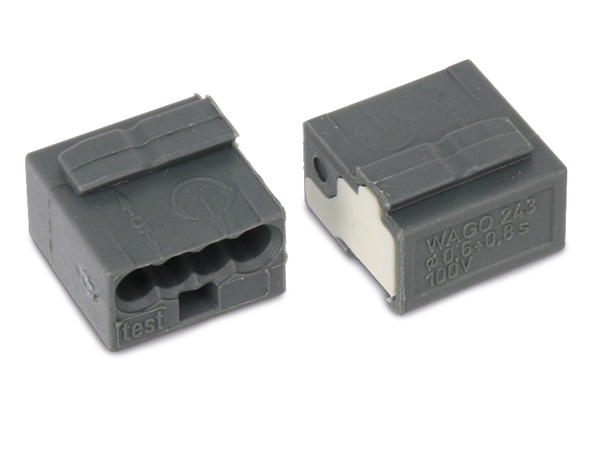 WAGO Micro-Steckklemmen 243-204, 4-polig, dunkelgrau, 100 Stück
