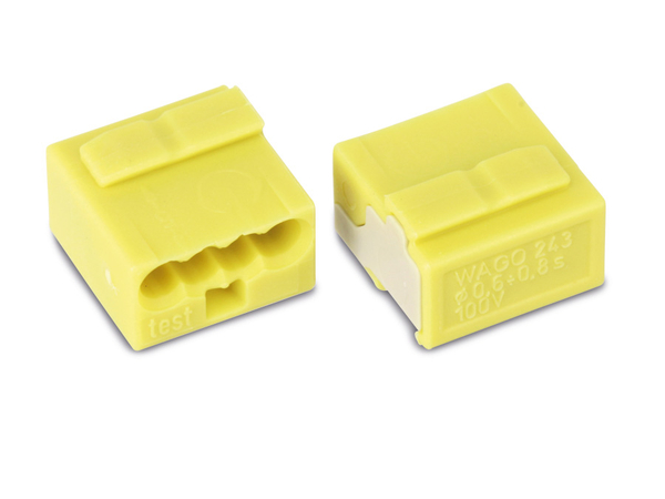 WAGO Micro-Steckklemmen 243-504, 4-polig, gelb, 100 Stück
