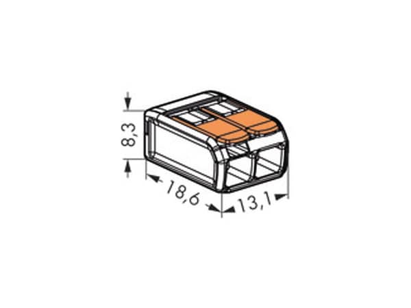WAGO Steckklemmen 221-412, 2-polig, 0,2...4 mm², 100 Stück - Produktbild 3
