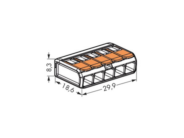 WAGO Steckklemmen 221-415, 5-polig, 0,2...4 mm², 25 Stück - Produktbild 3