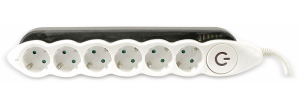 REV Steckdosenleiste mit Energieanzeige, 6-fach, schwarz/weiß - Produktbild 2