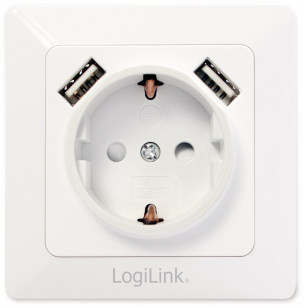 LOGILINK Schutzkontaktsteckdose PA0162, 2x USB
