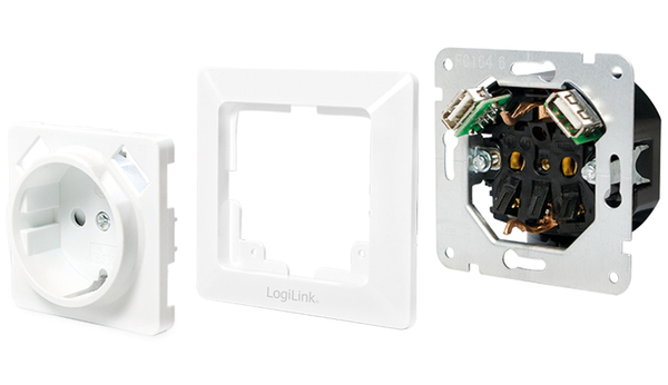 LOGILINK Schutzkontaktsteckdose PA0162, 2x USB - Produktbild 5