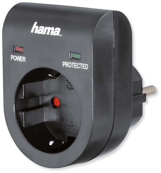 Hama Überspannungsschutz-Gerätestecker, schwarz, 3500 W