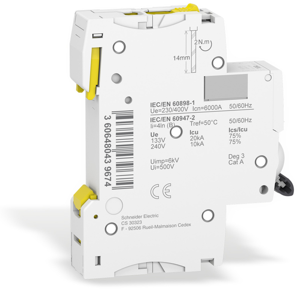 SCHNEIDER ELECTRIC Leitungsschutzschalter A9F03110, iC60N, B, 10A - Produktbild 3