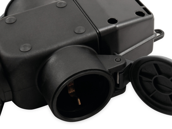 MCPOWER Schutzkontakt-Verteiler, 3-fach, IP44, Außenbereich, 16 A, schwarz - Produktbild 3