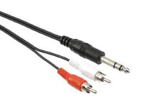 Audio-Adapterkabel Klinke 6,3 mm auf Cinch, 1,5 m