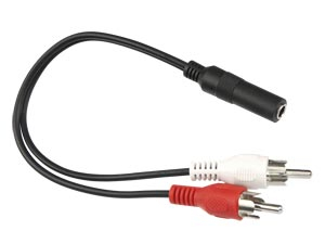 Audio-Adapterkabel, Cinch/Klinke 3,5 mm, 0,2 m