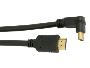 HDMI-Kabel, HIGH SPEED with ETHERNET, 1x 90°, 1 m, schwarz