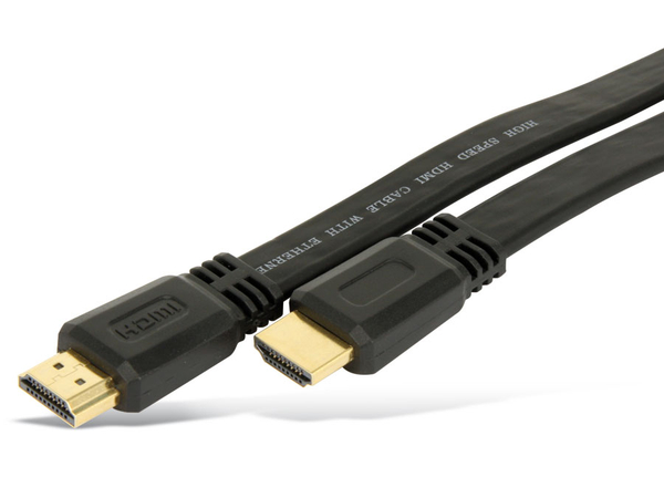 HDMI-Flatkabel, HIGH SPEED with ETHERNET, 0,5 m