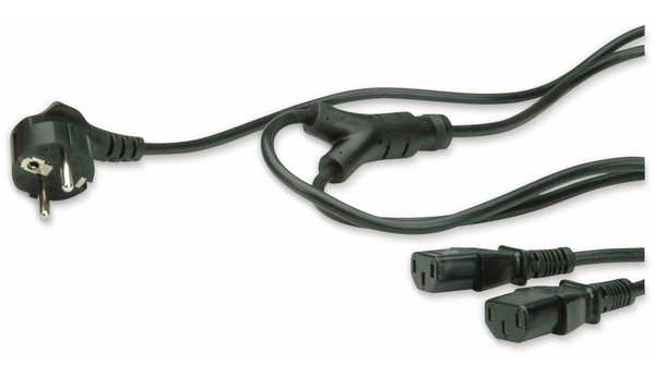 Kaltgeräte-Y Kabel, 2 m, schwarz - Produktbild 2