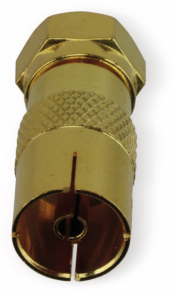 F-Adapter, F-Stecker/Koaxialkupplung, vergoldet - Produktbild 2