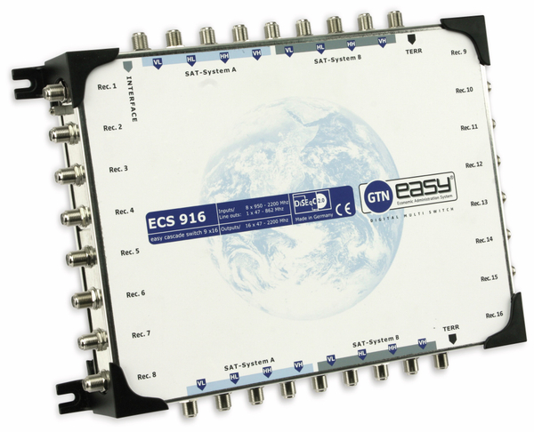 SAT-Multischalter-Kaskade GTN easy ECS 916, 9/16, DiSEqC 2.0