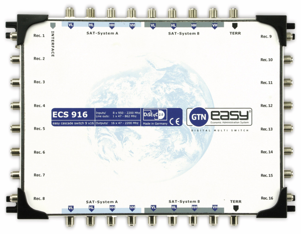 SAT-Multischalter-Kaskade GTN easy ECS 916, 9/16, DiSEqC 2.0 - Produktbild 2