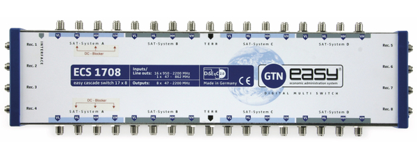 SAT-Multischalter-Kaskade GTN easy ECS 1708, 17/8, DiSEqC 2.0