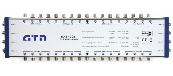 GTN SAT-Multischalter-Kaskade easy KAS 1708, 17/8, DiSEqC 2.0