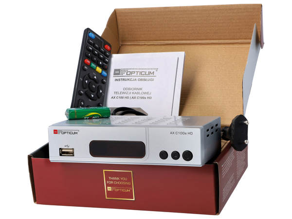 RED OPTICUM DVB-C HDTV-Receiver AX C100s HD, silber - Produktbild 5