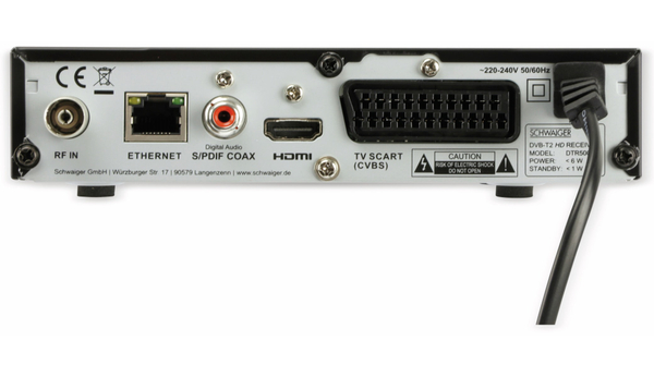 Schwaiger DVB-T2 Receiver DTR 500 HD, B-Ware - Produktbild 5