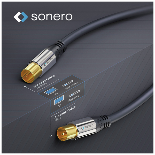 SONERO Antennenanschlusskabel 1,50 m, schwarz - Produktbild 4