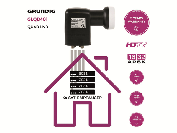 GRUNDIG Quad-LNB GLQD401 - Produktbild 3