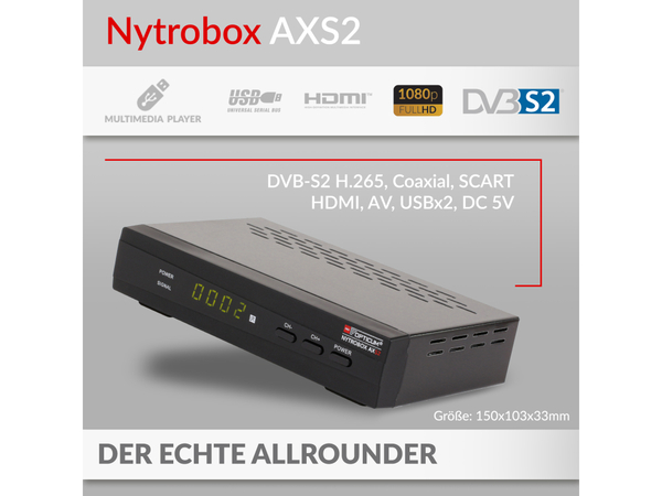 RED OPTICUM DVB-S HDTV Receiver NYTROBOX AXS2, mit PVR - Produktbild 2