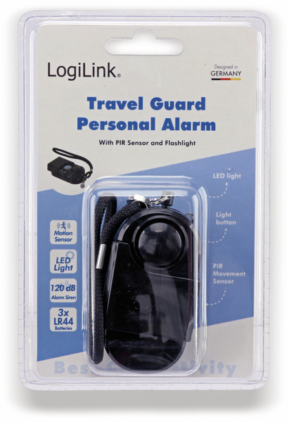 LOGILINK Taschenalarm mit PIR Sensor und Licht schwarz - Produktbild 5